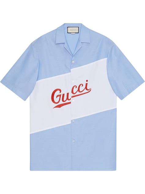 gucci stripe bowling shirt